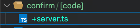 Svelte API endpoint with a param called code