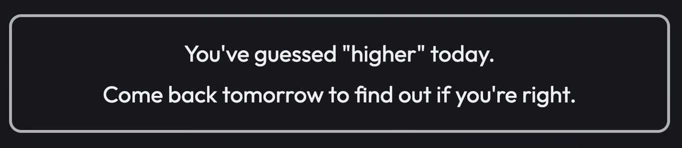 The text box displayed after guessing