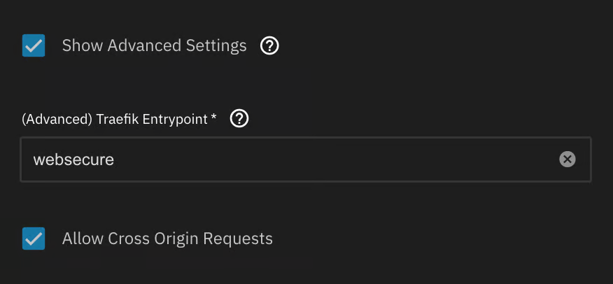 Selecting the Traefik endpoint