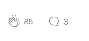 A Medium Post with 85 claps and 3 comments
